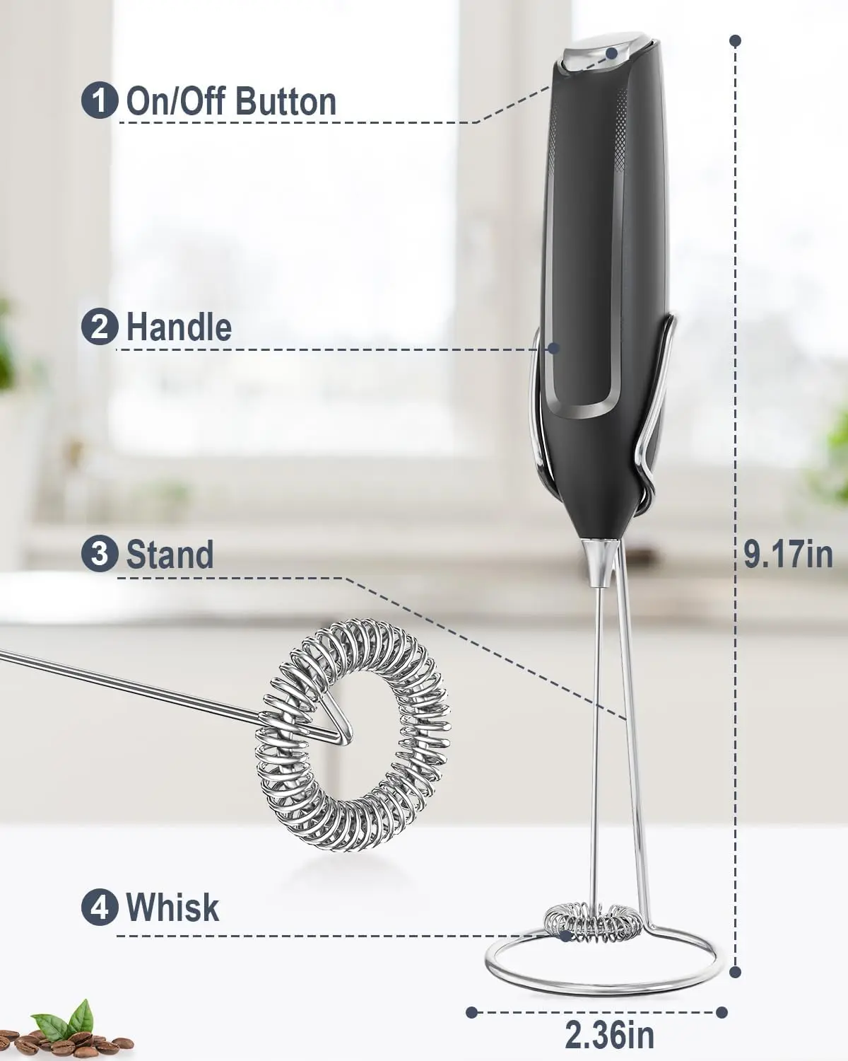 Electric Handheld Milk Frother 6