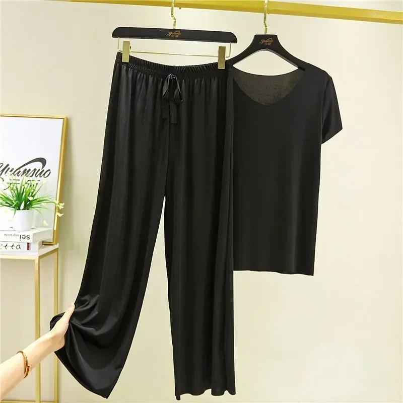

Women's Clothes Loose Suit for Women Pajamas Pants Set Female Home Clothes 2 Pieces Set Lady Home Suit Summer Women Lounge Wear