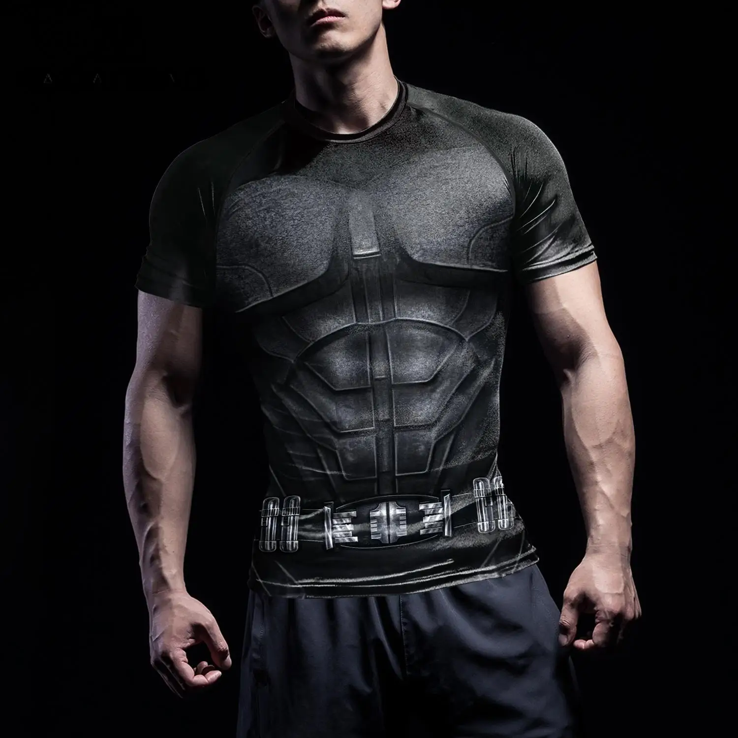 Nadanbao Swimming Rash Guard Men Superhero Print Workout Tee Shirt Long Sleeve Tops Man Fitness Clothing Compression T-Shirt
