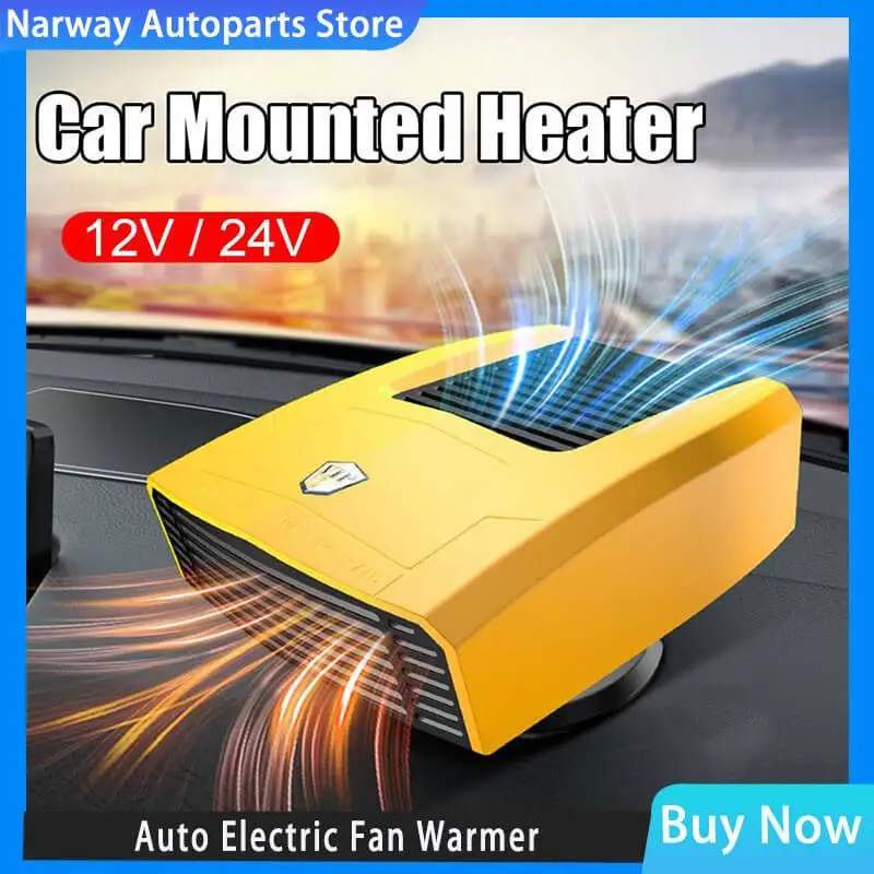 12V/24V Auto Electric Fan Warmer 360 Degree Rotation Car Cold Warm Air Heater Cars Fan Heating Machine Automobile Accessories