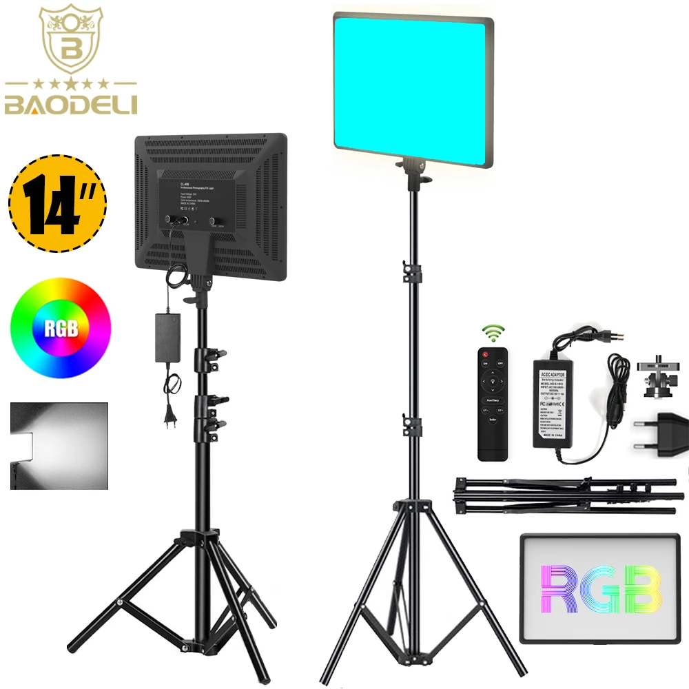 14RGBLEDFillLampVideoLightPanelSevenColorsPhotography