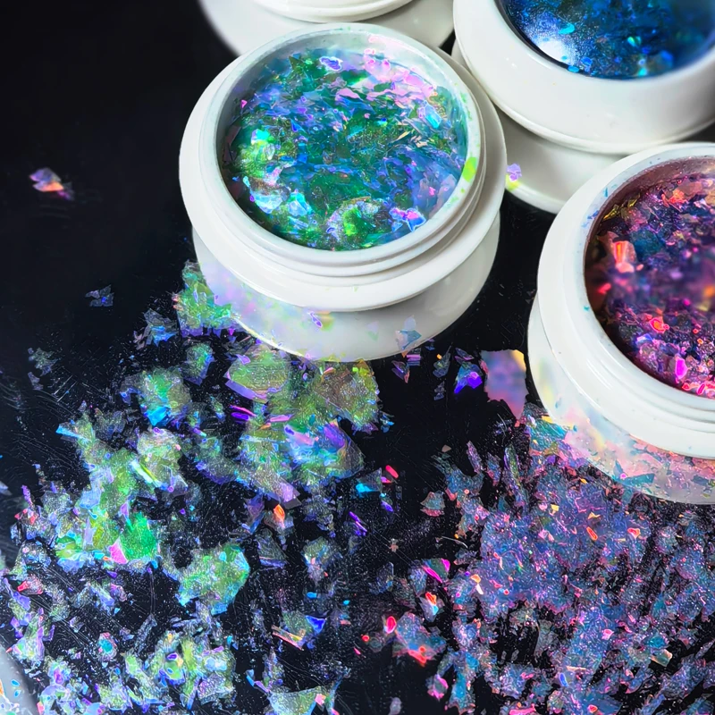 BOKO 1pc Aurora Opal Nail Flake Nail Design Mermaid Opal Irregular Sequins Holographic Flakes DIY Manicure Pigment
