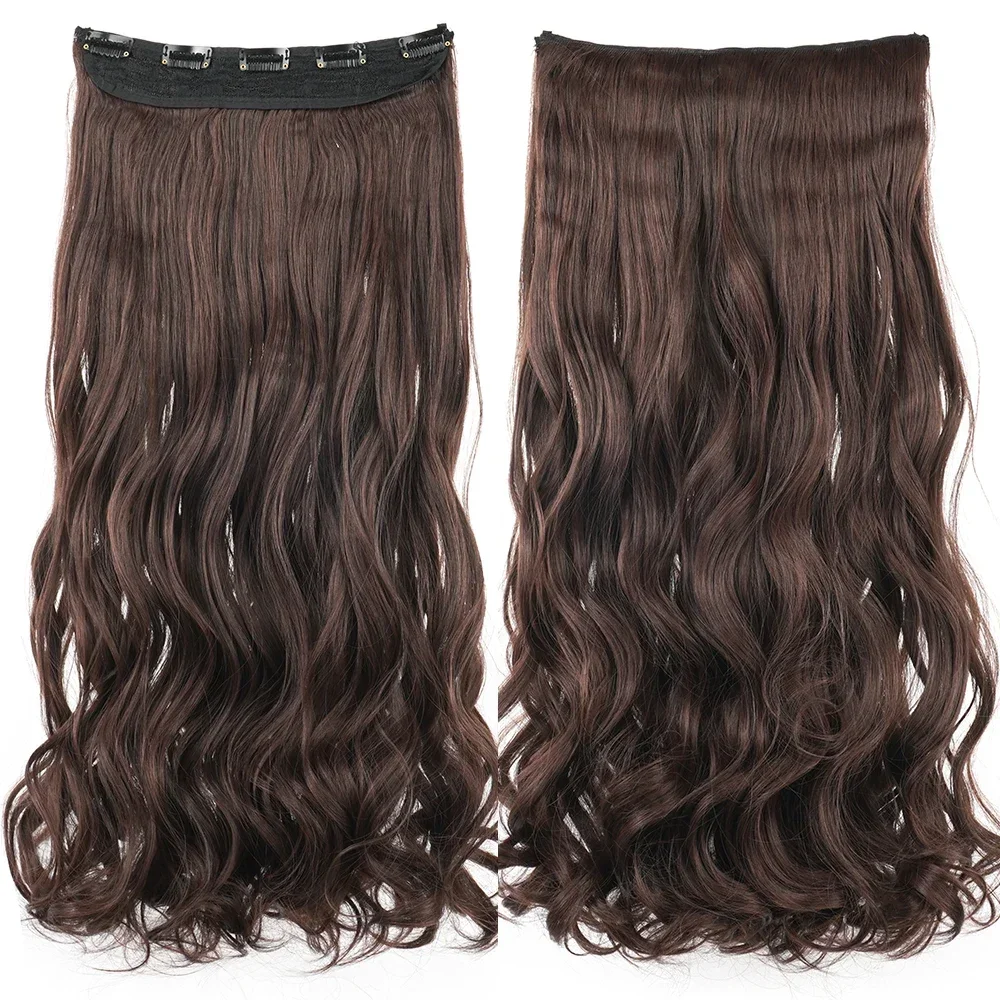Extensions de cheveux synthétiques ondulées longues de 28 pouces blondes 613 à clipser, postiches synthétiques à clipser en une seule pièce pour femmes_voghion.com