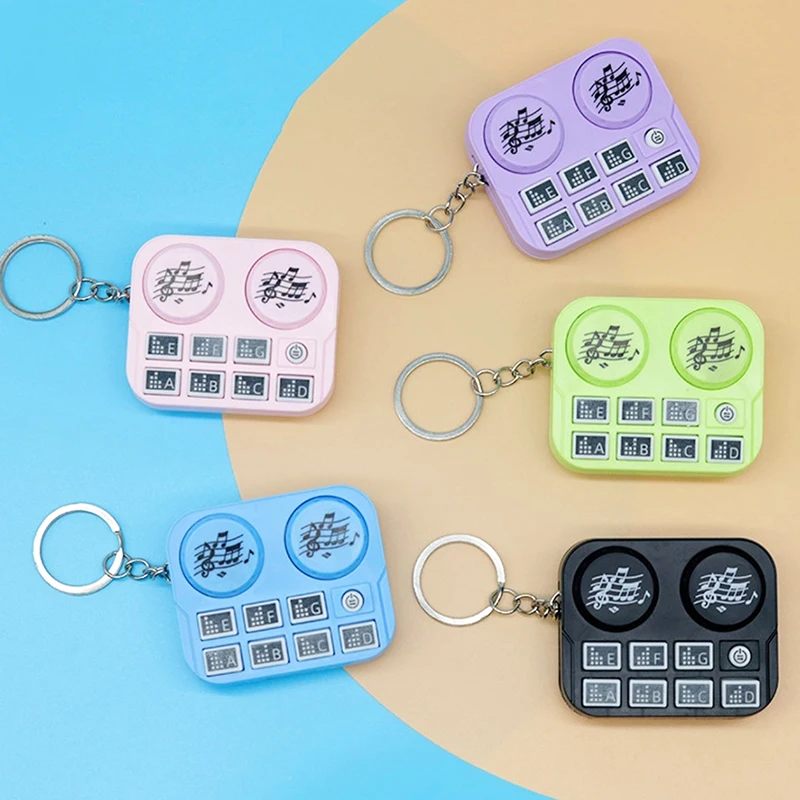 Creative Mini DJ Machine Music Keychain Funny Luminous Sound Toy ...