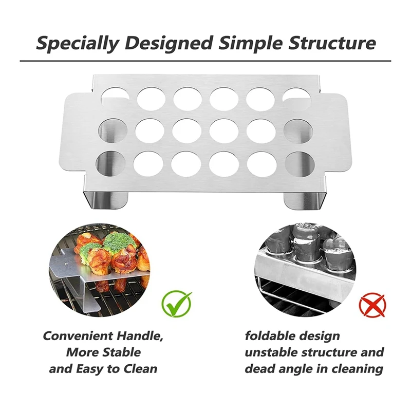 

Из нержавеющей стали для Чили гриль для барбекю, антипригарный гриль для гриля с косточкой-большая стойка для перца с 24 отверстиями и поднос с основным инструментом