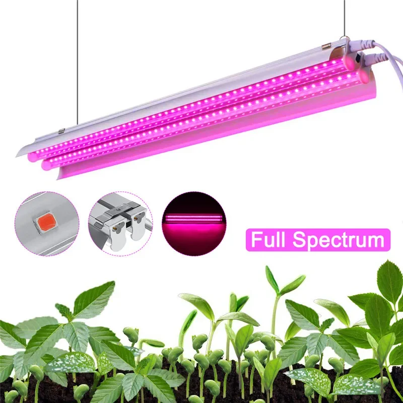 

2000W LED Grow Lights Full Spectrum Growing LED Lamp 50cm Lighting Double tube plant chandelier for Hydroponic Indoor Plants