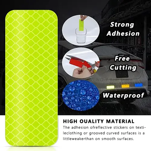 80-10PCS Helmet Safety Warning Reflective Stickers Strip Waterproof High Visibility Reflector Tape For Night Riding Walking Car - Image 3