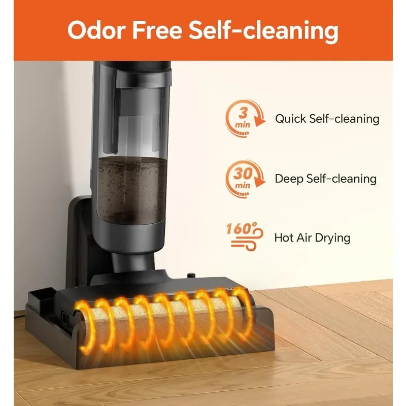 Wet Dry Vacuum Cleaner,Cordless Vacuum Mop All in One for Hard Floors,Lightweight Floor Cleaner for Sticky Messes Edge Cleaning