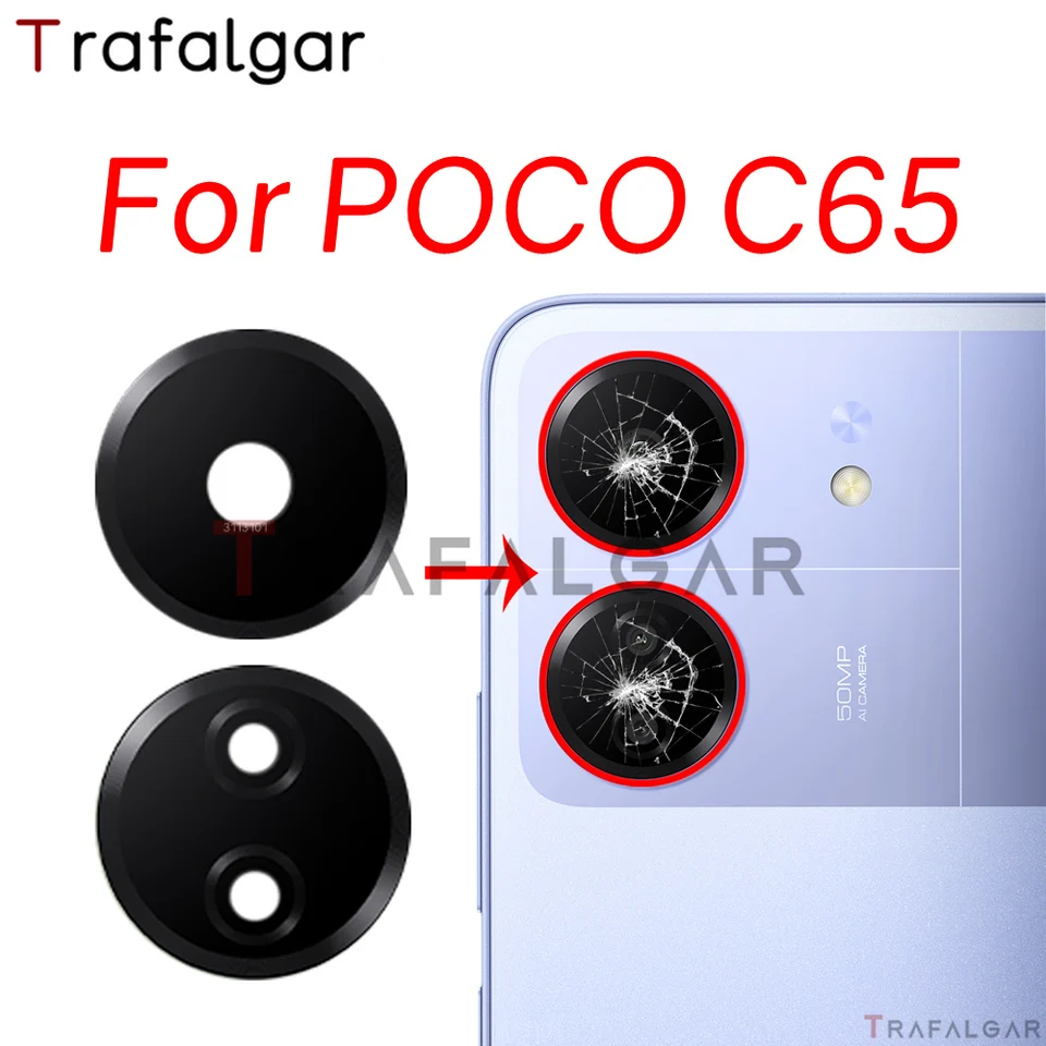 2 Pezzi Vetro Fotocamera Posteriore Per Xiaomi Poco C65 | Sostituzione Lente Originale HD Con Kit Riparazione | Strumenti Inclusi