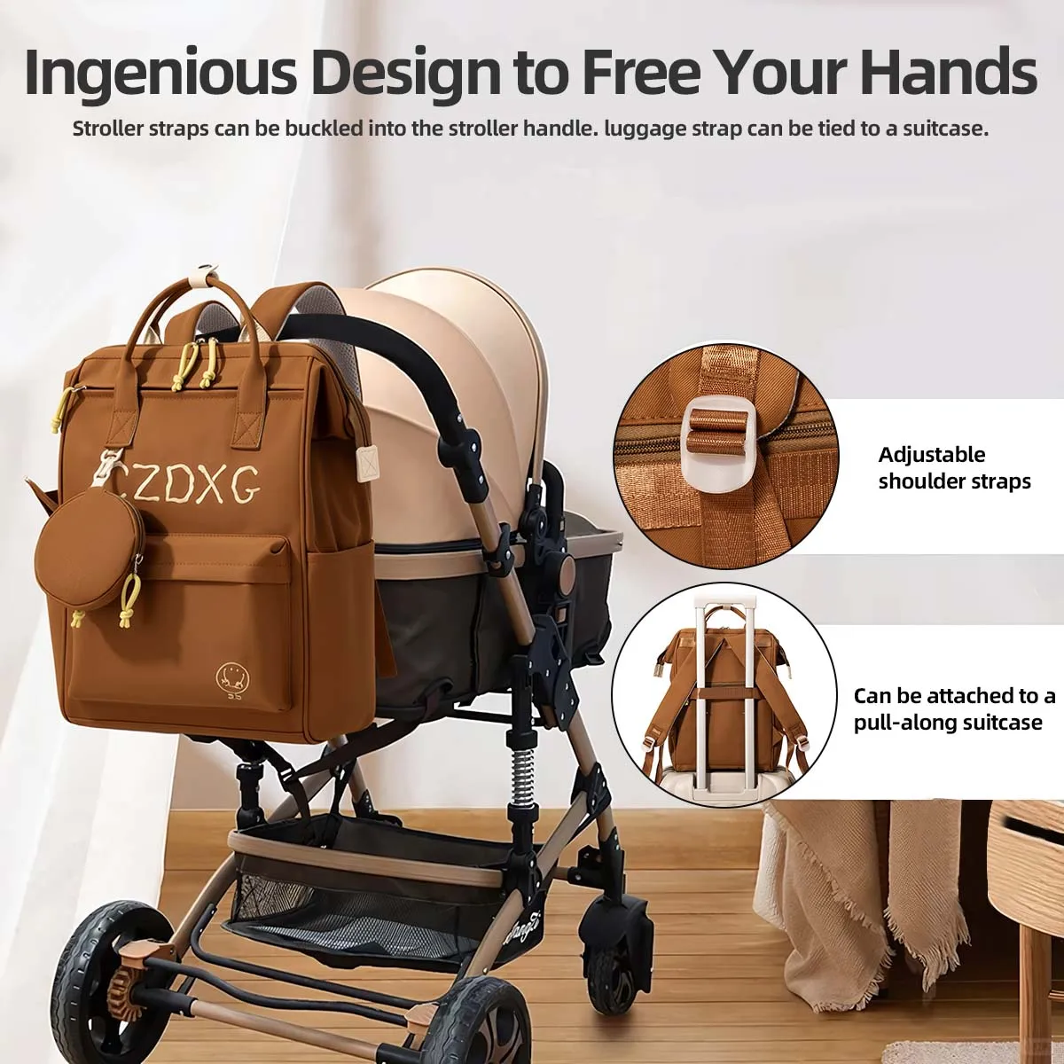 Mommy Bag, Baby Backpack for Women, Large Capacity, Fashionable, Lightweight, Suitable for Expectant Mothers, Outings, and Carrying Babies, New Style Mother and Baby Bag