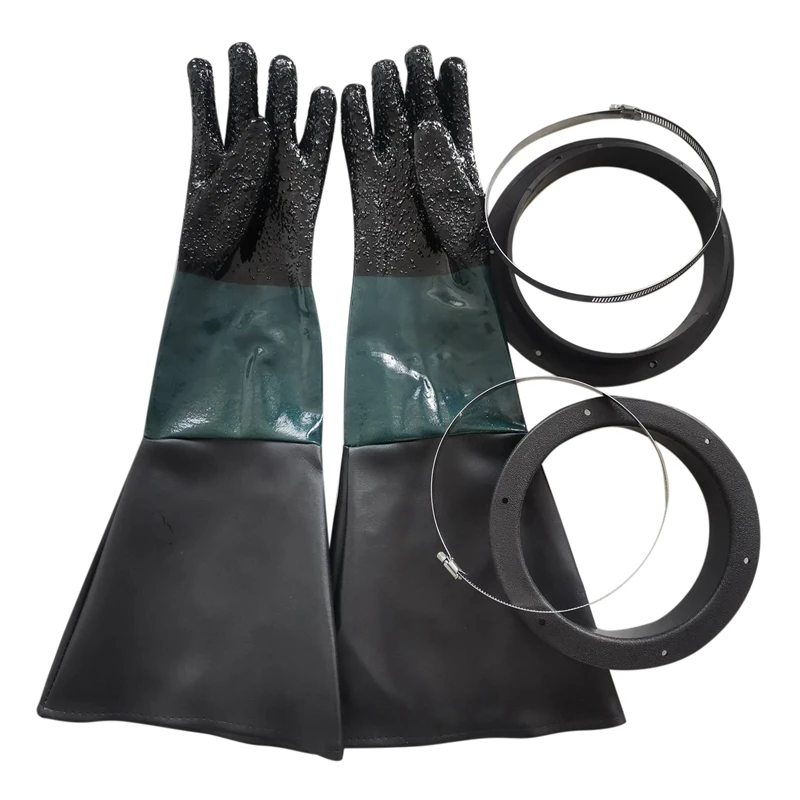 

Sandblasting Gloves Sand Blaster Parts Blasting Gloves With O Rings For Sandblast Cabinet Sandblasting Gloves 23.6 Inch