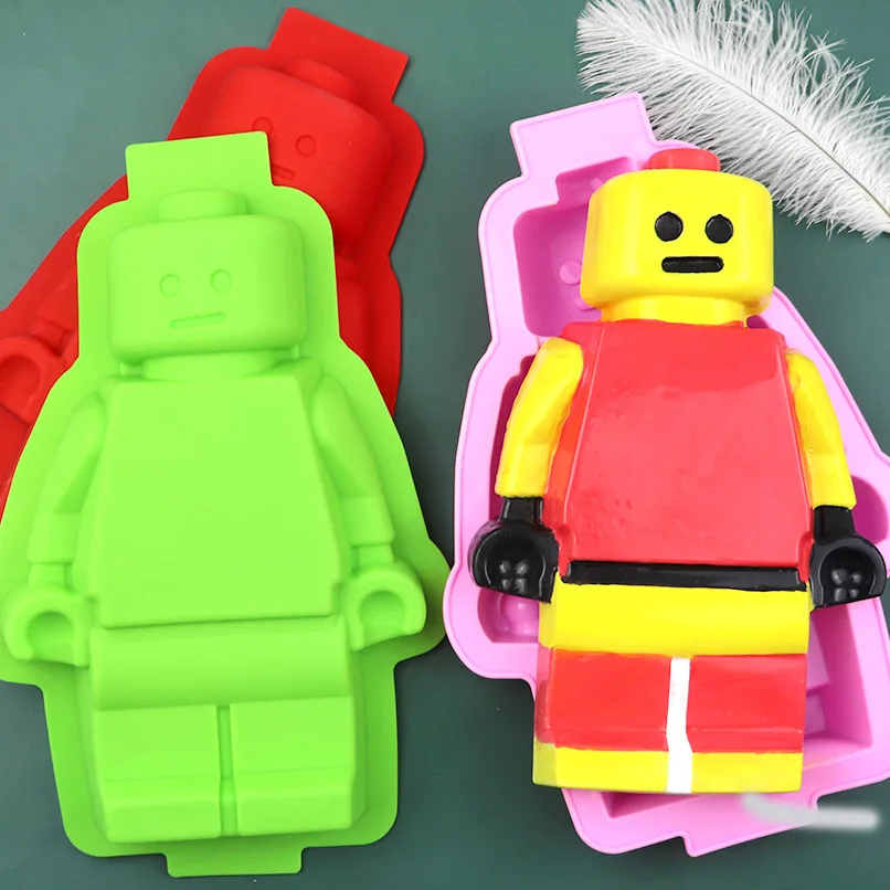 Lego Chocolate Mold Robot Shape Silicone Cake Mold Chocolate
