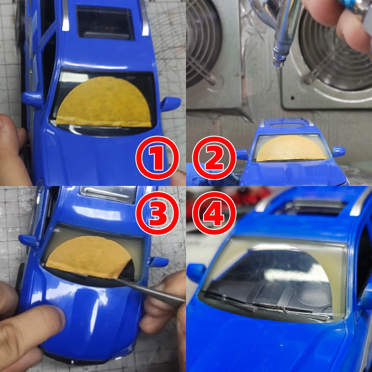 Strumenti per la pittura di modelli in scala, strumenti per la colorazione delle finestre e la effetto invecchiato, nastro adesivo Washi, stencil da taglio universali per tutte le scale - immagine 4