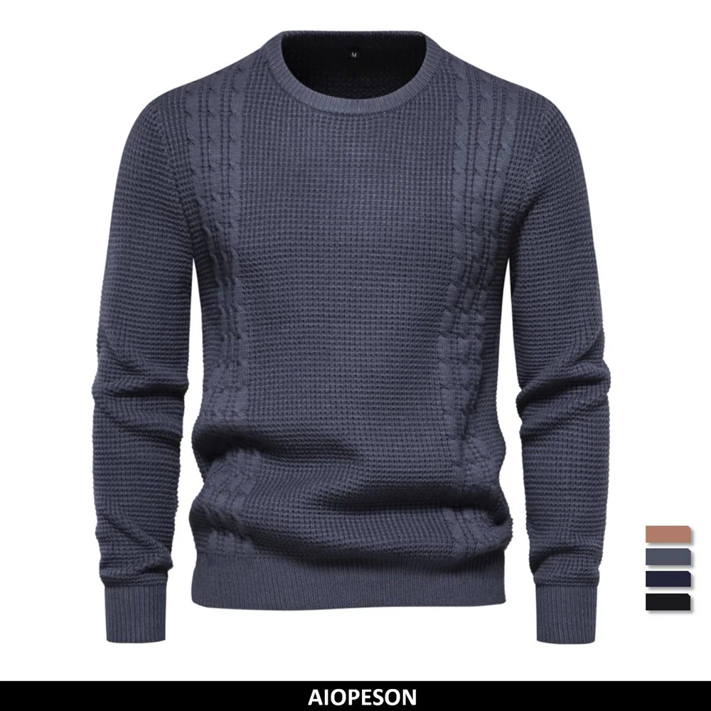 

2023 New Warm Men's Pullovers Sweater for Fall and Winter with Solid Color and Soft Material Casual Classic Sweater Men