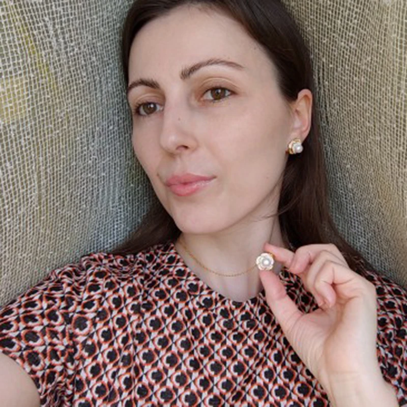 아름다운 천연 담수 진주 목걸이, 진주 어머니, 귀여운 펜던트, 화이트 블랙