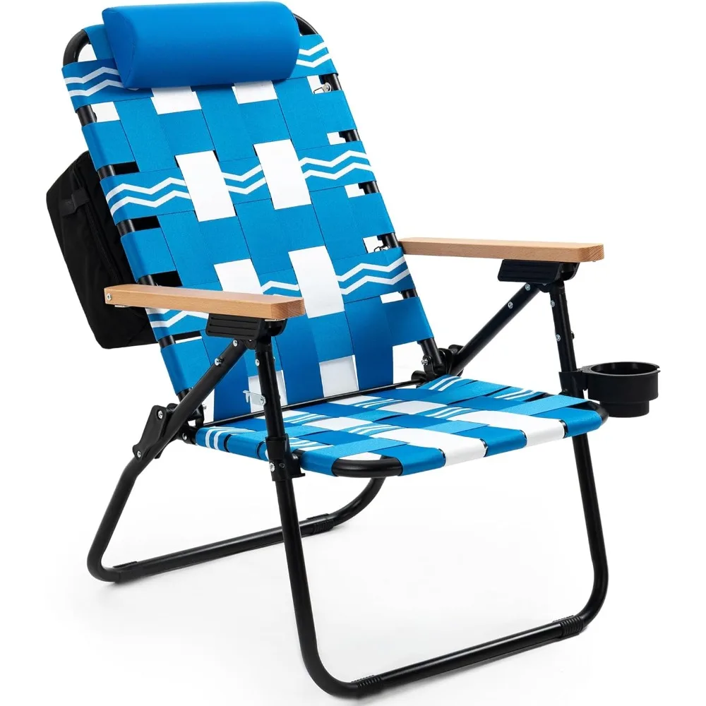 

Folding Caming Chair With Backpack Straps Beach Chair With Cooler Bag Portable Folding Chairs Camping Foldable Lounger Outdoor