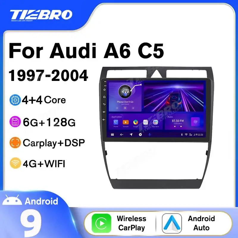 

TIEBRO Autoradio Multimedia Video Player For Audi A6 C5 1997-2004 2DIN Android10 Car Radio Stereo Receiver Bluetooth Player 2DIN