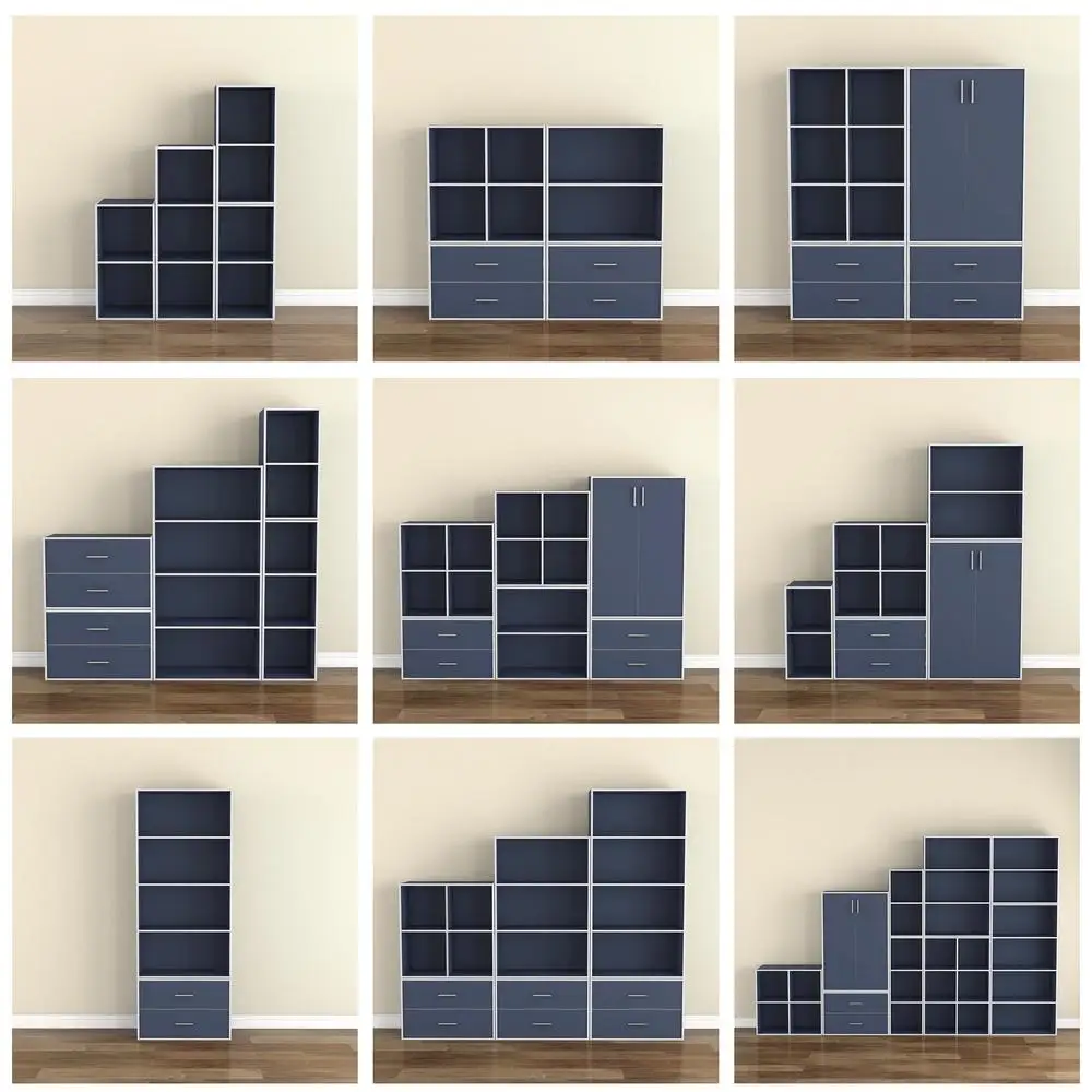 Stackable Cube Storage Shelves Wood Bookcase Modern Organization Solution Living Room Office Dorm Room Easy Assembly 4
