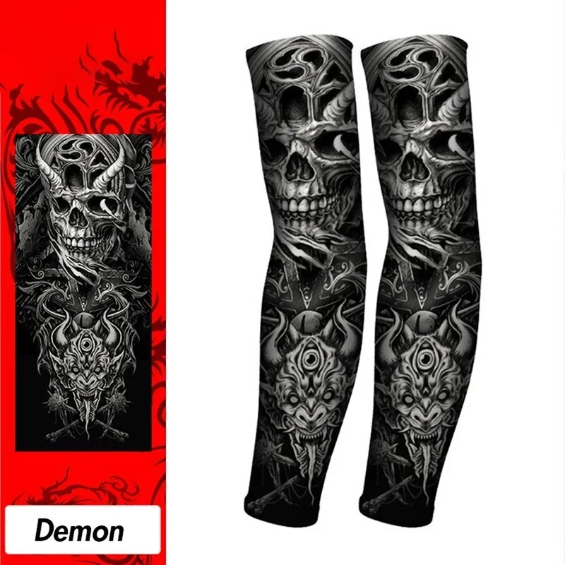 Motorcycle Cycling Samurai Sports Compression Arm Sleeves For Men Women Youth UV Sun Protection Baseball Football Basketball