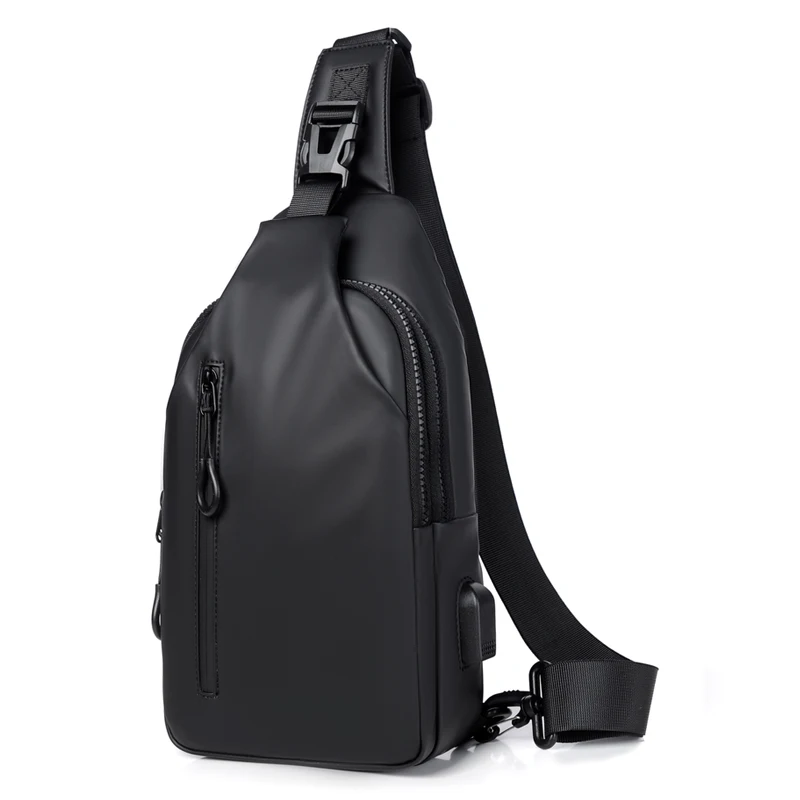

Shoulder Bag For Men Waterproof USB Male Crossbody Bag Anti-Theft Short Travel Messenger Chest Bag