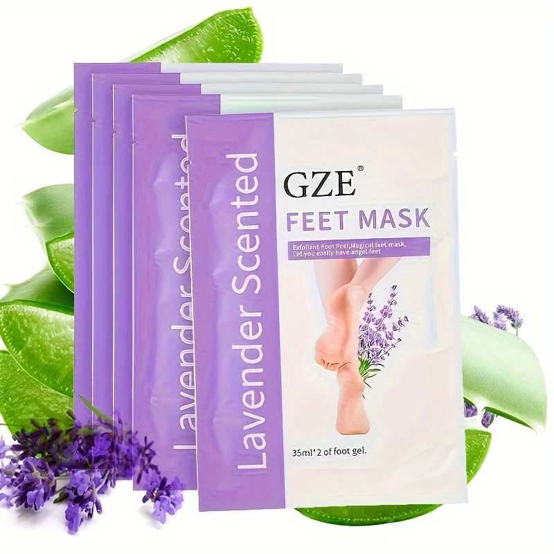 Foot Peel Mask GZE Foot Peel Mask Skin Exfoliating Foot Masks for Dry Rough Cracked Feet Heels Callus Dead Skin Remover Feet Peeling Mask