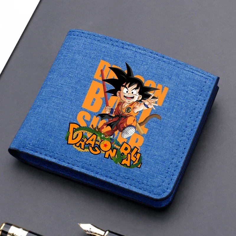 ドラゴンボールZキャンバス財布,短い折りたたみ財布,男の子のカード