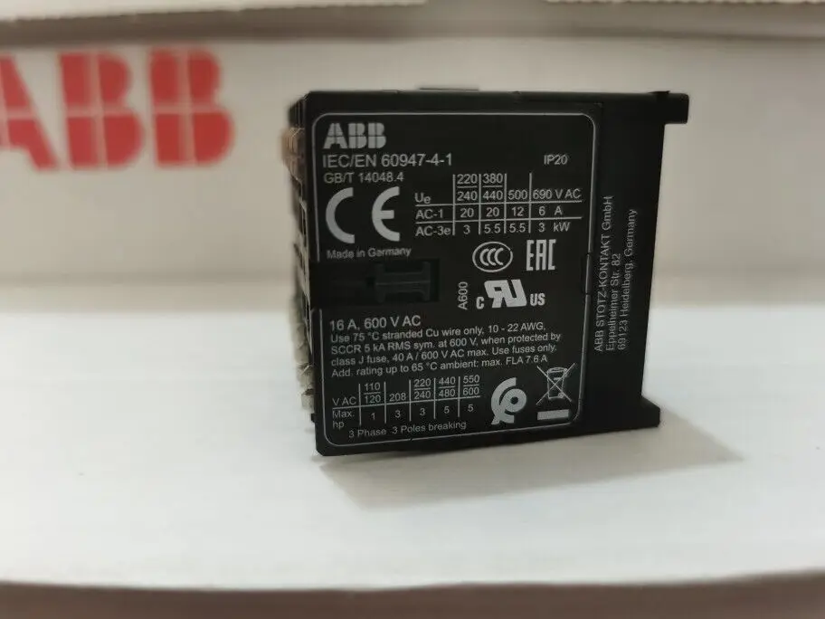 

1 шт., новый импортный контактор ABB IEC/EN 60947-4-1