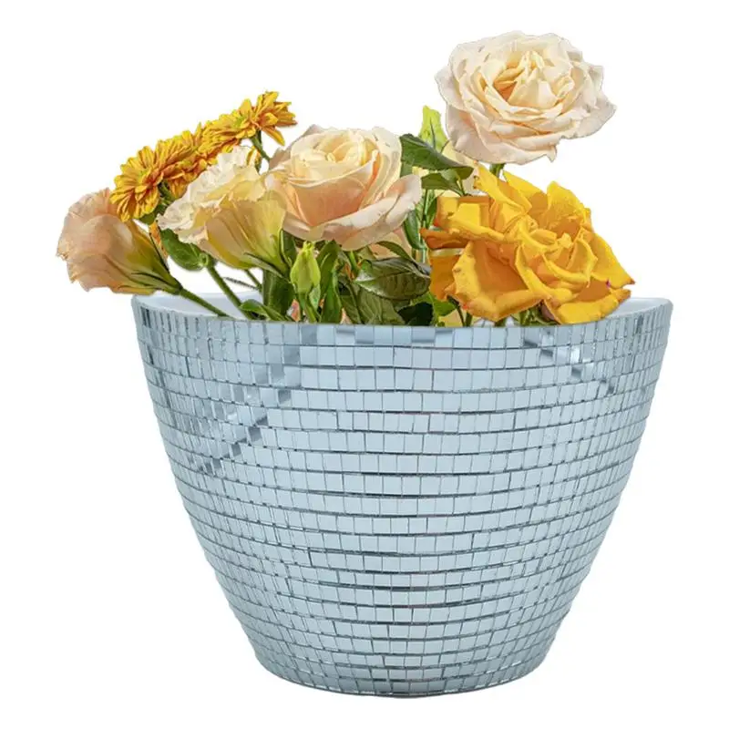 

Зеркальный диско-шар, креативный круглый цветочный горшок, подвесной горшок, корзина, стеклянный зеркальный горшок для диско-цветов, горшок для суккулентов, цветов