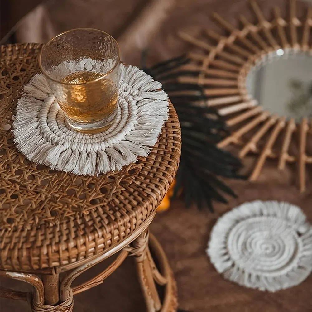 Table Mat Set Non-Slip Round Cotton