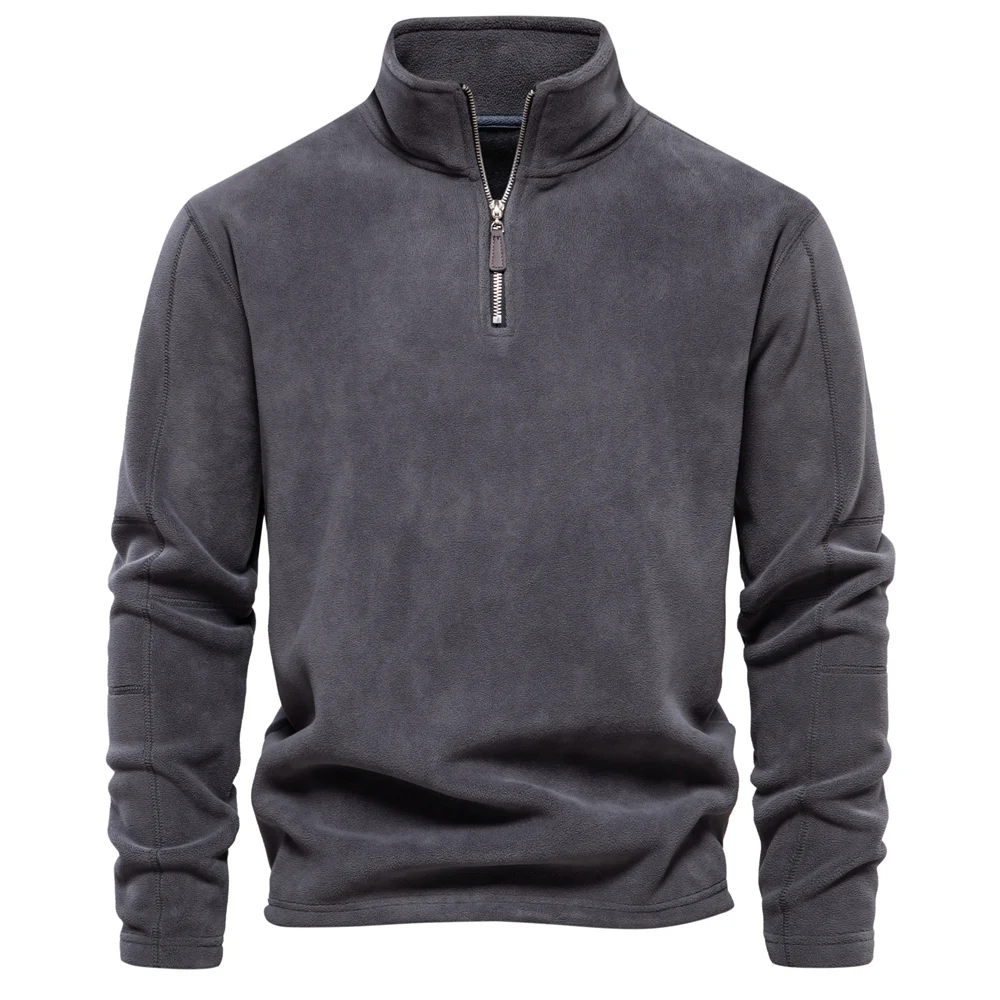 AIOPESON Brand Quality Thicken Warm Fleece Jacket for Men Zipper Neck