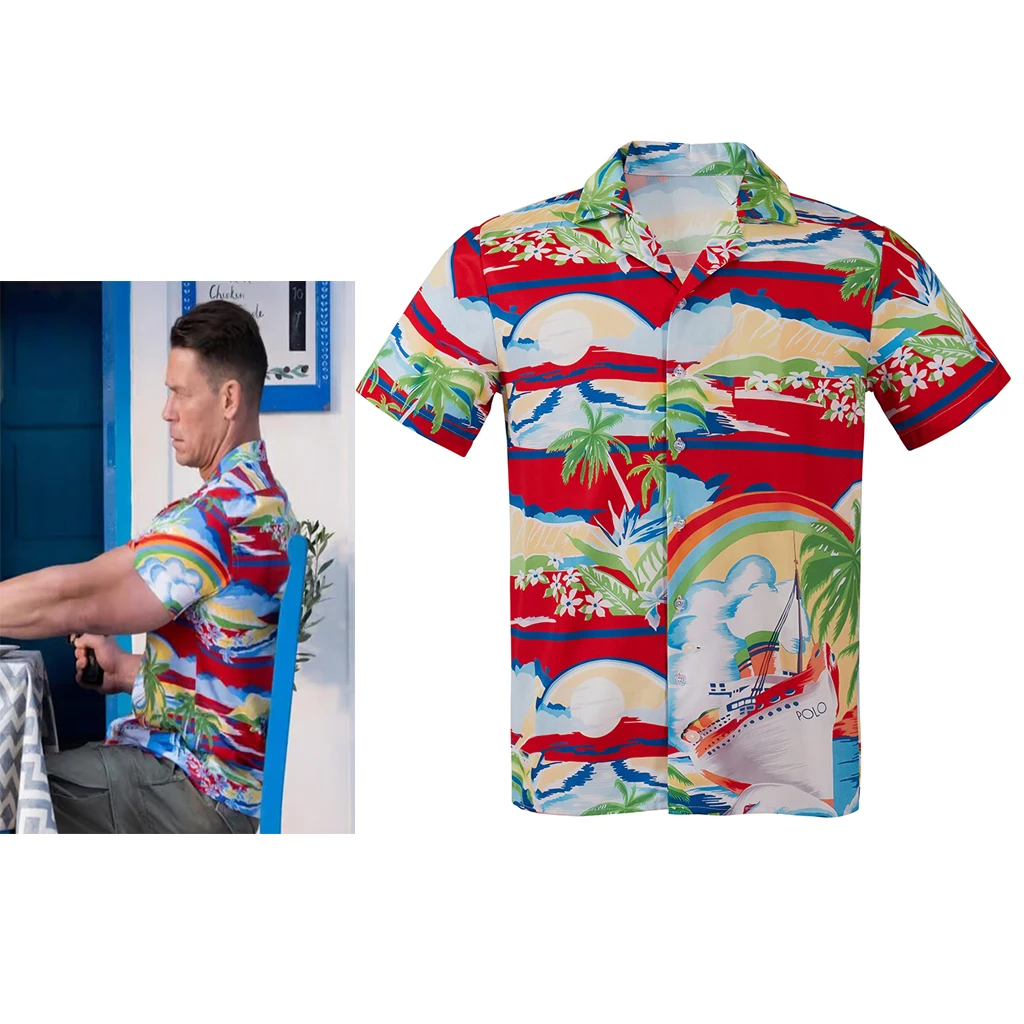 

Argylle Cosplay Hawaiian Shirt Adult Men Summer Vacation Beach Casual Top Carnival Party Printed Streetwear Top