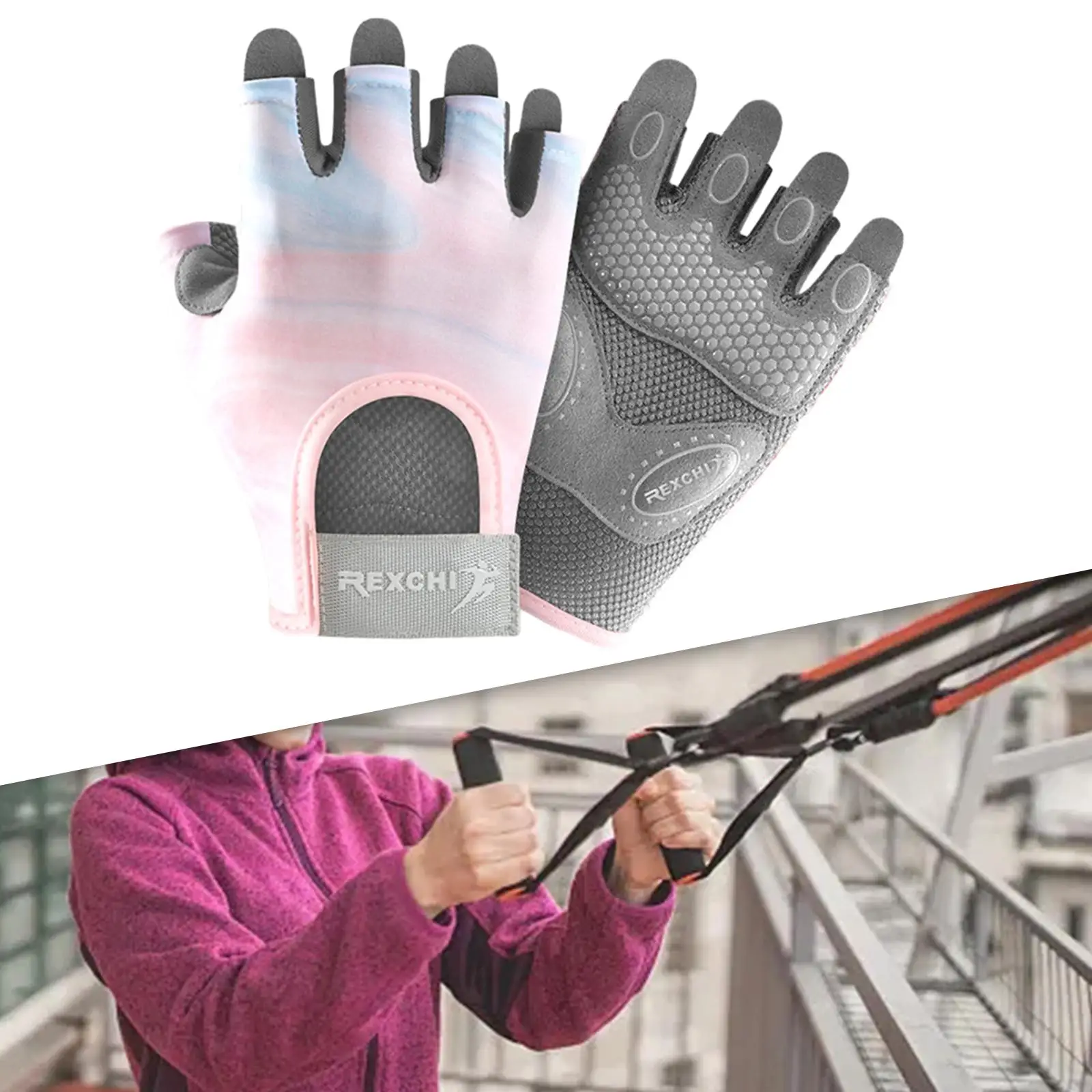Fingerless Gloves 1 Pair Gym Training Gloves Breathable Bicycle Bike Gloves
