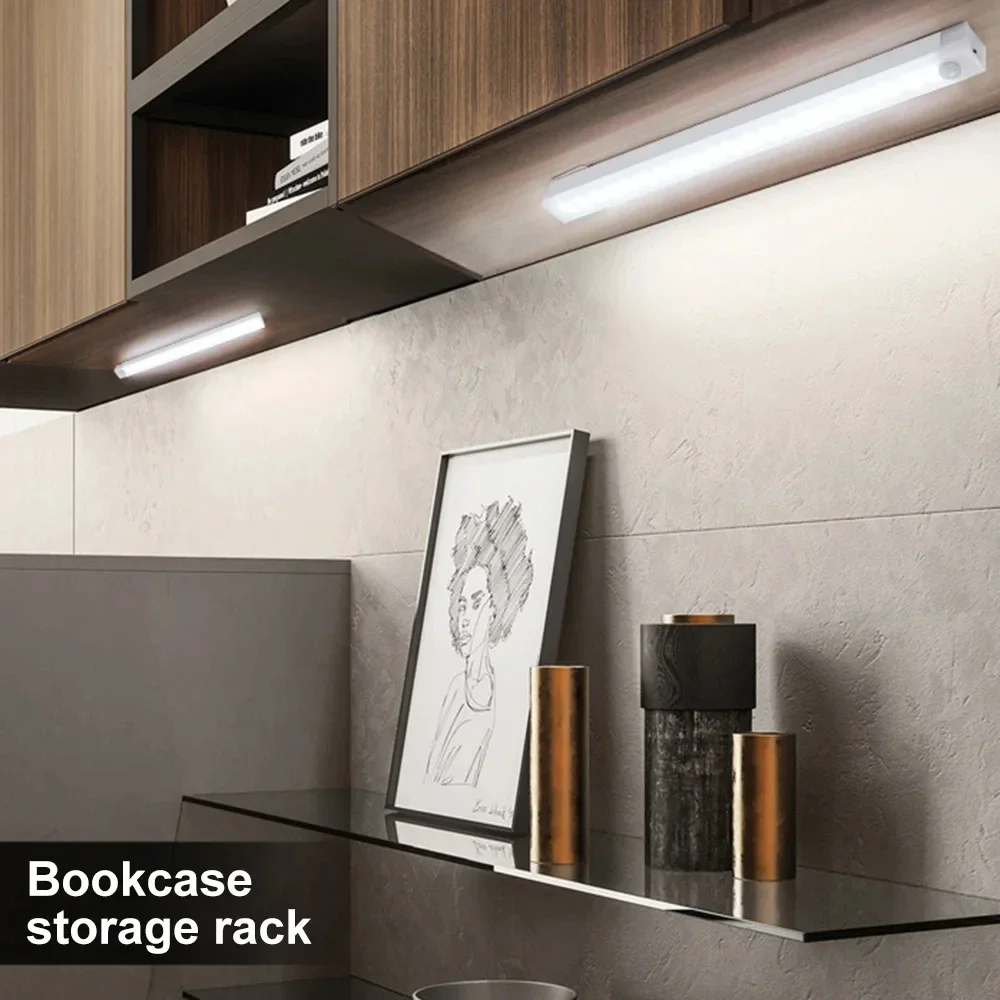 LED Motion Sensor Light Wireless LED Night Light Rechargeable Cabinet Wardrobe Lamp Staircase Backlight 2pcs For Kitchen