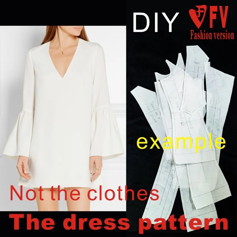 Clothing DIY The dress Dresses Sewing Pattern cutting drawing Dress Sewing Template BLQ-244
