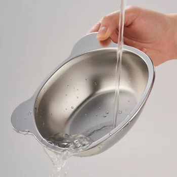 304 Stainless Steel Raised Cat Bowl with 15° Elevated Tilted Design Neck Guard Shatterproof Anti-Slip Healthy Feeding Pet Bowl