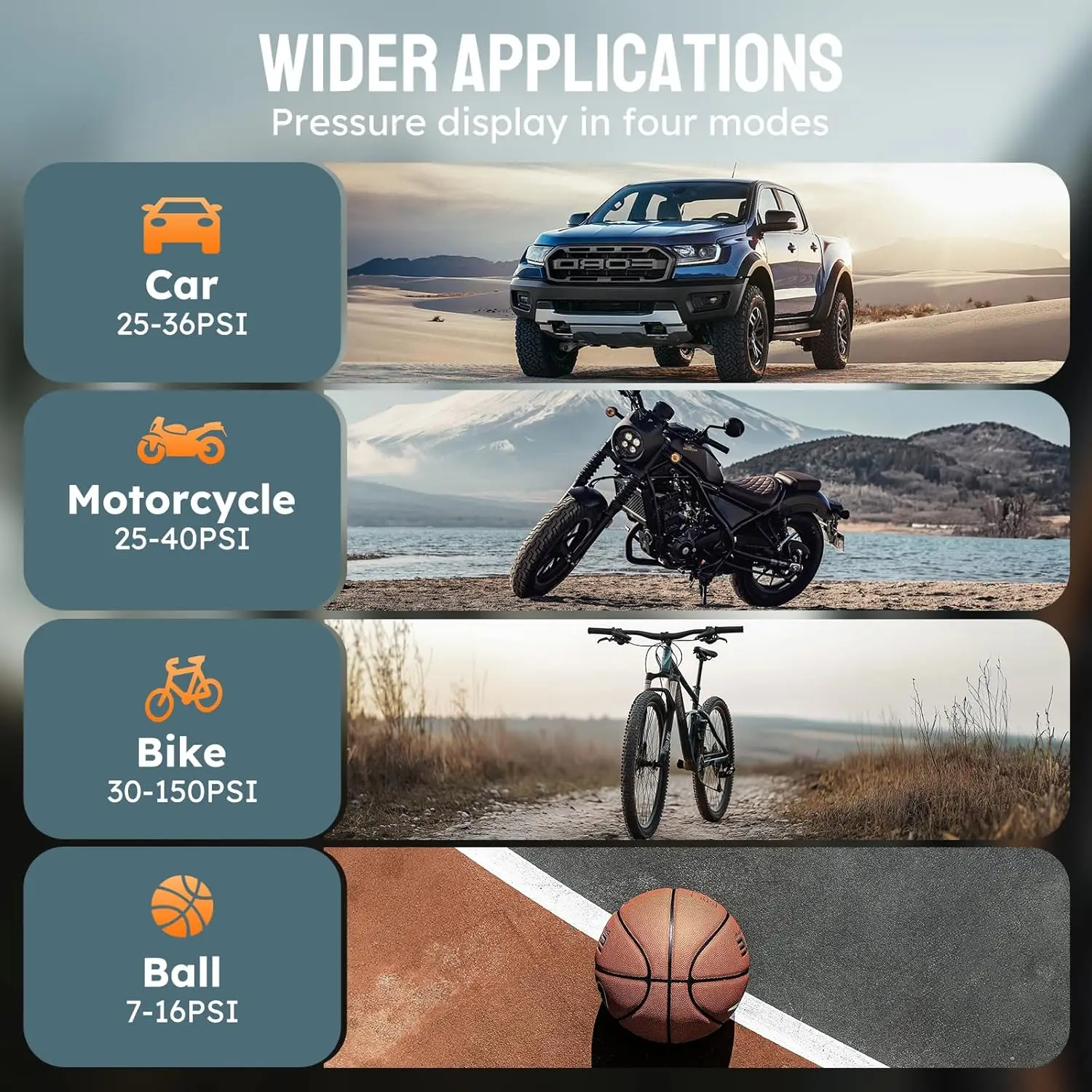 Portable Air Pump 150PSI 8000mAh Power Bank Cordless Tire Inflator LED Light Fast Inflation Car Air Compressor