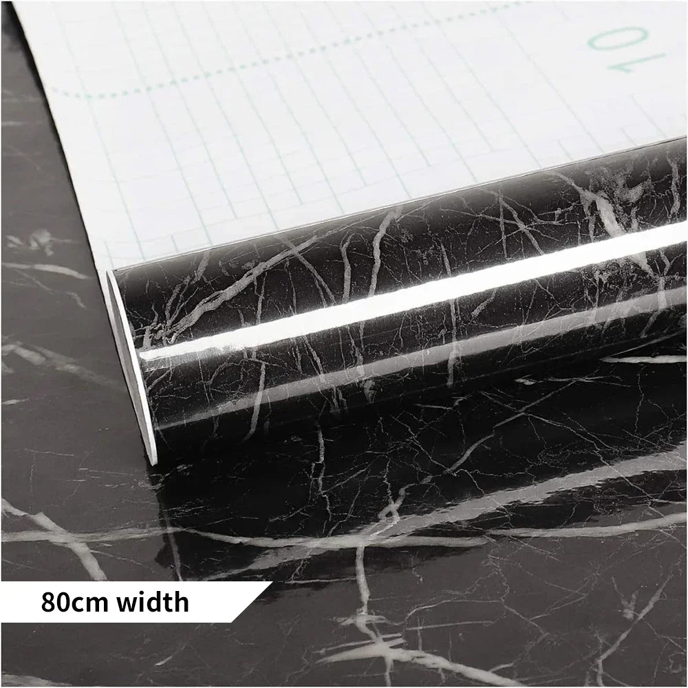 

60/80 cm Width Kitchen Wallpaper Peel and Stick Countertops Covers Marble Self Adhesive Wall papers Decorative Film Decor