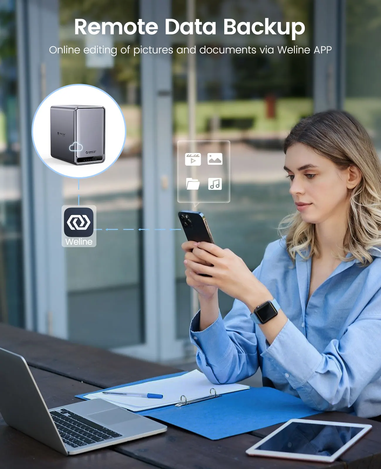 ORICO Personal Network Attached Storage Support Remote Access Share Data Intelligent Classification Automatic Backup 2/5-bay network storage server