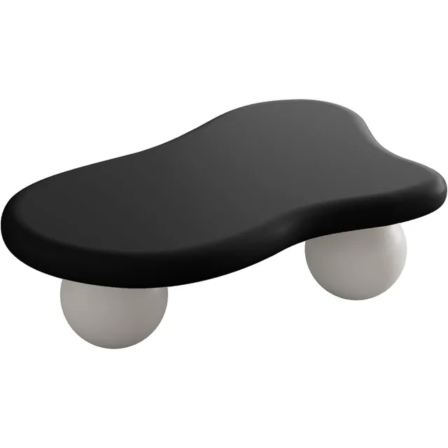 2452-d3e9bb.jpg Modern Black Cloud Coffee Table – 40″ Irregular Center Table with Ball Legs