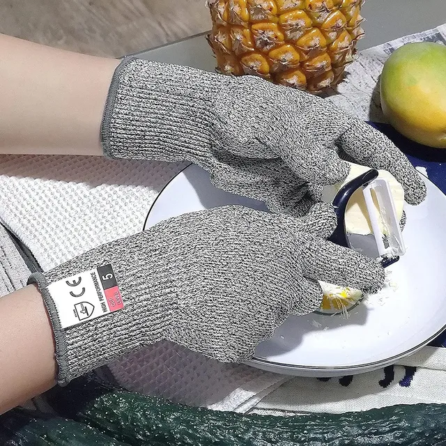 1 Pair Cut Resistant Gloves Level 5 Protection Food Grade Safety Cutting Gloves for Oyster Shucking Slicing Meat Wood Carving 4