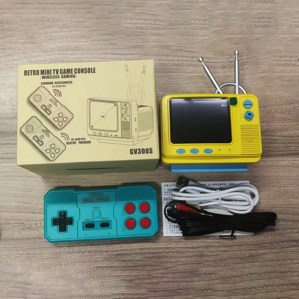 NEW GV300 retro bookshelf TV game console 3.0 Inch Handheld Game Player Built-in 339 Classic Games Mini Pocket Gamepad