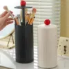 Seasonal Storage Automatic Makeup Brush Holder With Lid Makeup Brush Set Organizer Automatic Lifting Makeup Closet with 2