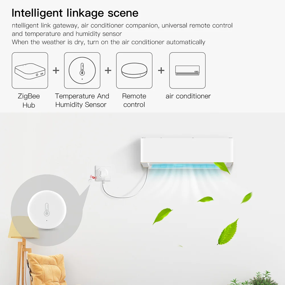 Tuya ZigBee Smart Temperature And Humidity Sensor Smart Life APP Monitor Control Works with Alexa Google Home Zigbee2mqtt temperature humidity sensor temperature humidity meter