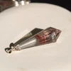 Hand Carved Natural Beautiful Garden Ghost Phantom Quartz Gemstone Crystal Healing Pendulum Pendant For Gift 3