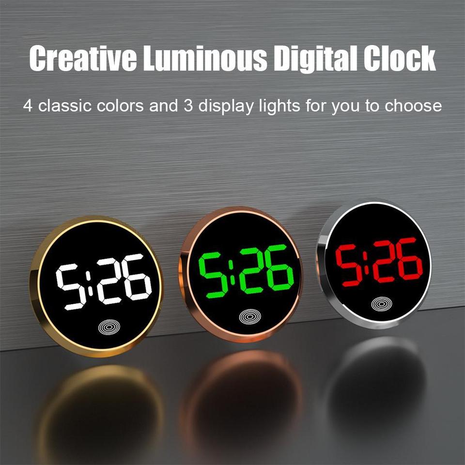 LED Car Clock Luminous Automobiles Internal Stick-On Mini Digital Clocks Auto Ornament Car Accessories