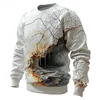 3D Printed Cave Hoodie For Men Fissure Graphic Pullover Casual Streetwear Round Neck Sweatshirt Hoodies Oversized Long Sleeves 2