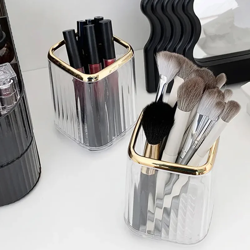 Makeup storage box 1pc Makeup brush bucket storage tube dressing table office desktop pen holder cosmetics storage box