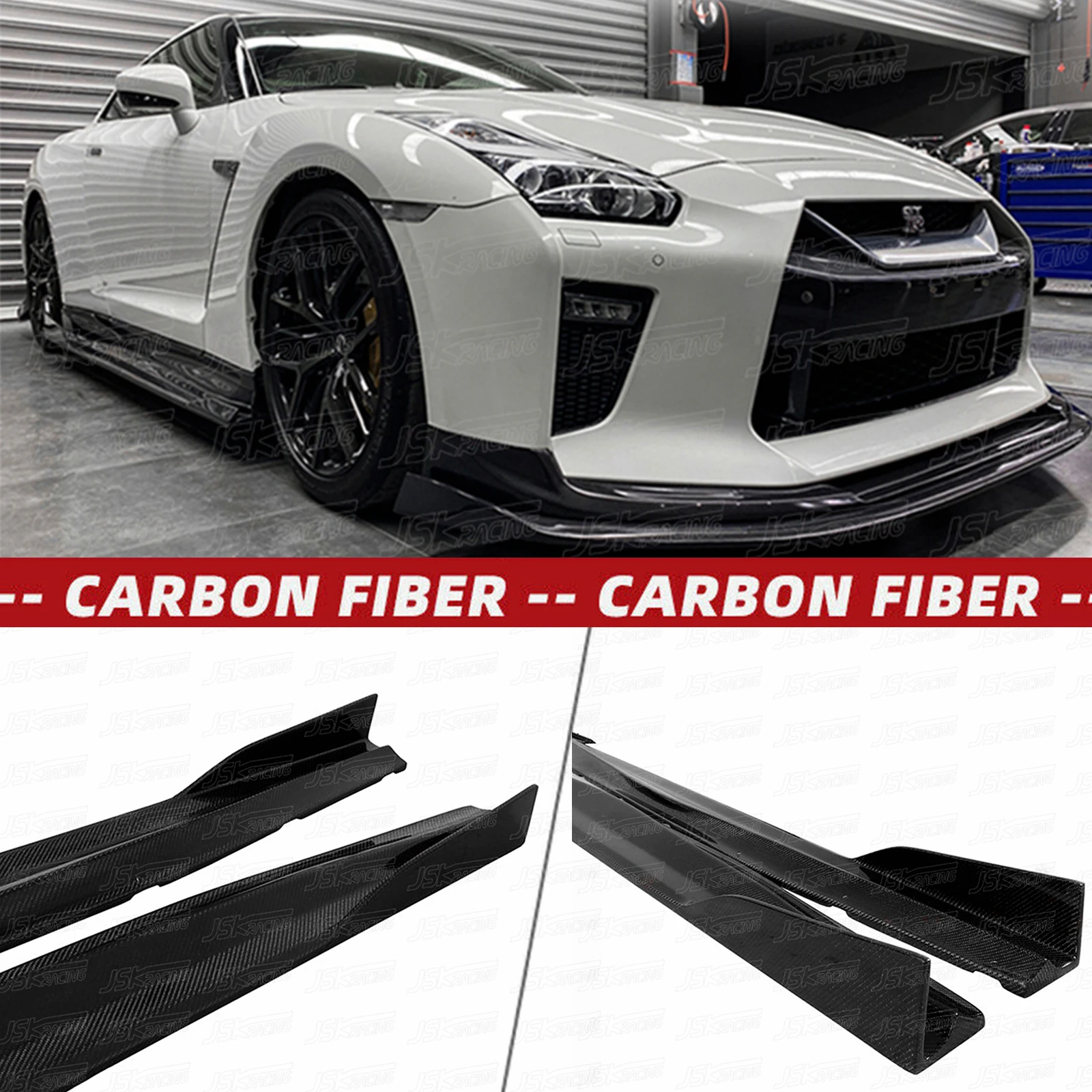 

Black S Style Carbon Fiber Side Skirts For Nissan Gtr R35 2017-2021（JSKNSR508301）