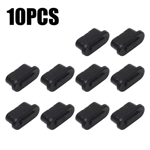 Type-C Dust Plug USB Charging Port Protector - Plastic Cover Smart Phone Accessory (10/1 Pack)
