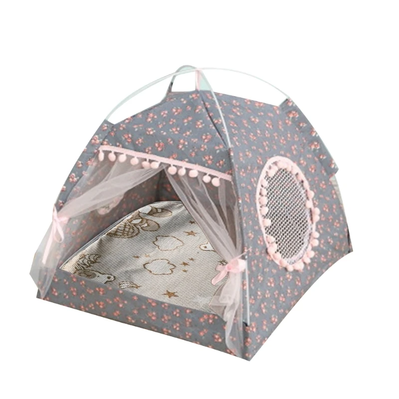 

Q1QC Pet Палатка Кровать Дом Крытый Летняя Пещера Хижина для Кошек Щенков Маленьких Животных